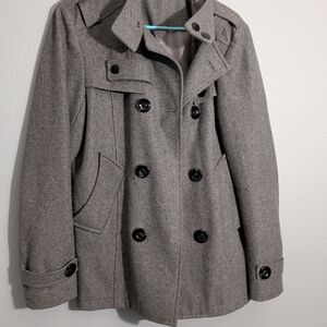 Chic Women's Double-Breasted‎ Gray Peacoat